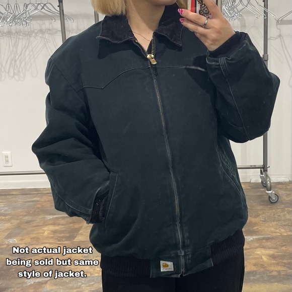 Vintage 90’s Carhartt Santa Fe Flannel Lined Jacket - Picture 3 of 10